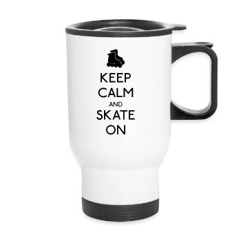 Keep Calm skate on - Tasse isotherme avec poignée - blanc - Devant