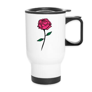 rose design - Thermobecher mit Tragegriff - Weiß - Vorne