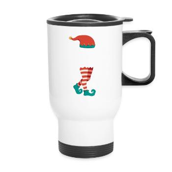 Weihnachts Elf Partnerlook Design Xmas Elfen - Thermobecher mit Tragegriff - Weiß - Vorne