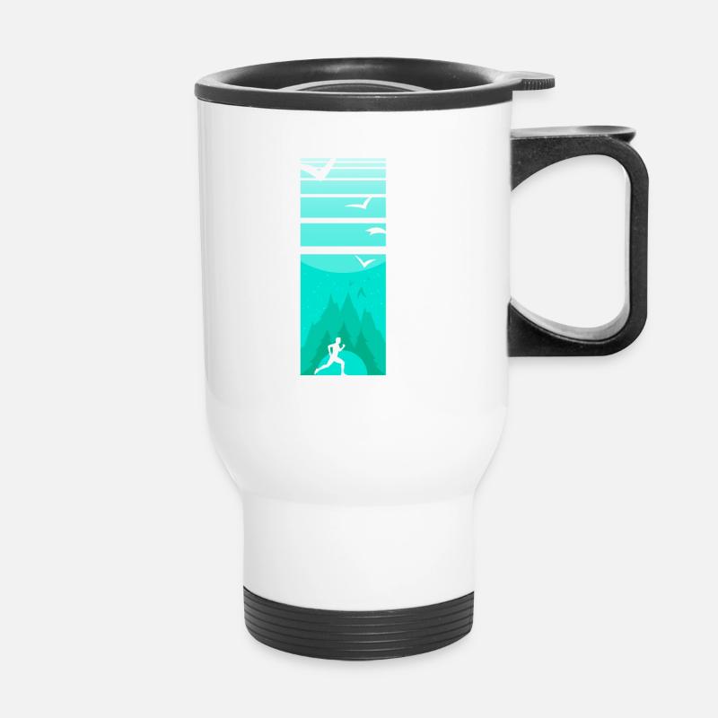 Trailrun Wilderness Runner - Thermal mug with handle - white