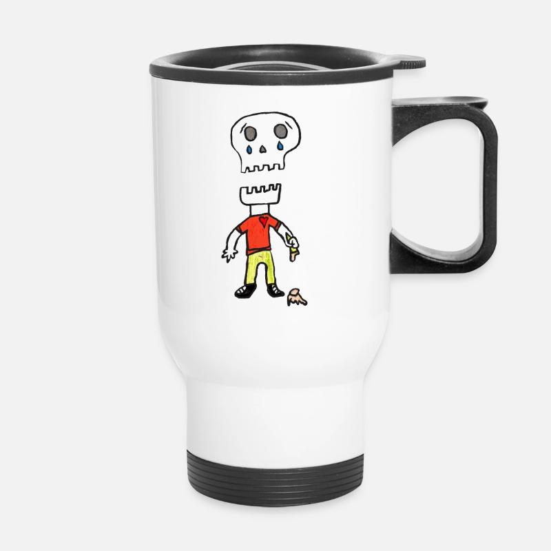 NoCream SkullHeart - Thermobecher mit Tragegriff - Weiß