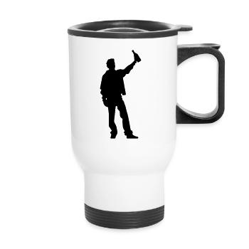 Drunk silhouette - Thermal mug with handle - white - Front