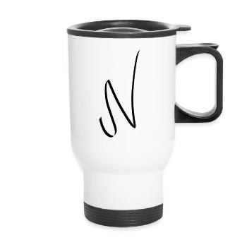 Letter N - Thermal mug with handle - white - Front