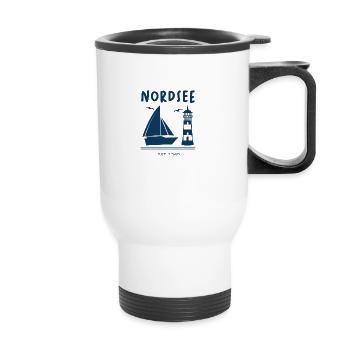 North Sea Germany Ship Lighthouse Gift - Thermal mug with handle - white - Front