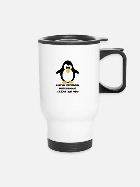 Pinguin - Thermobecher mit Tragegriff - Weiß