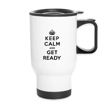 Keep calm and get ready - Tasse isotherme avec poignée - blanc - Devant