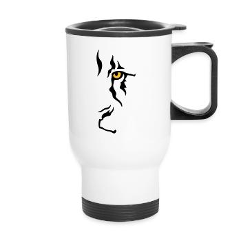Œil de lion 2 (gauche) - Tasse isotherme avec poignée - blanc - Devant