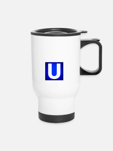" München: U-Bahn Logo ... " - Thermobecher mit Tragegriff - Weiß