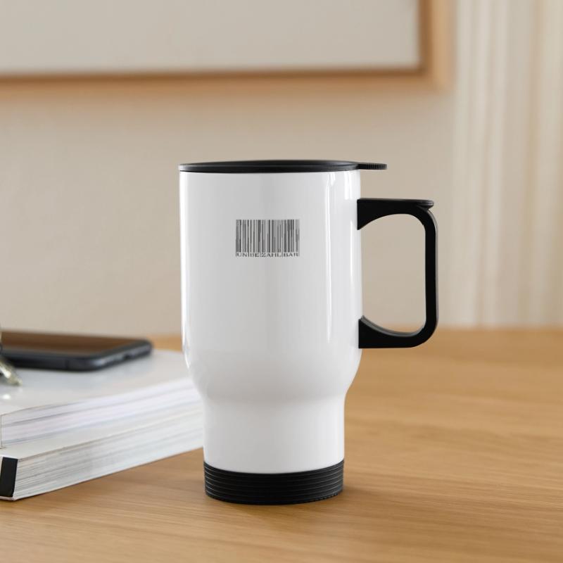 Strichcode Barcode Thermobecher mit Tragegriff