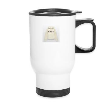 Sweat à capuche Paris Femme - Tasse isotherme avec poignée - blanc - Devant