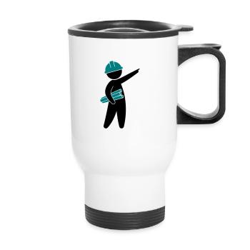 Un ingénieur sur un chantier de construction - Tasse isotherme avec poignée - blanc - Devant