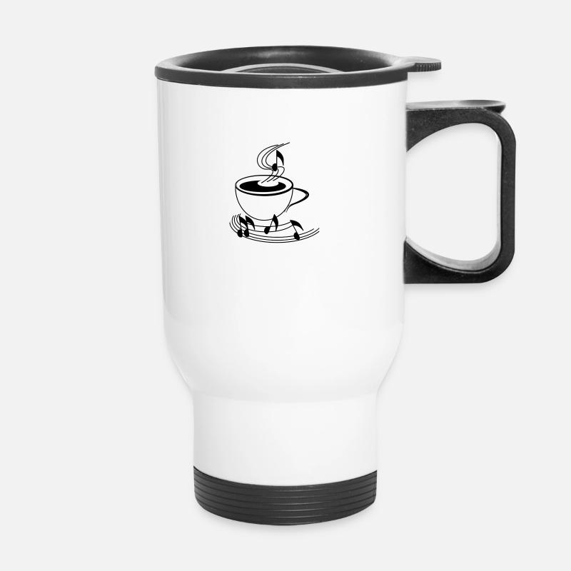 Kaffeetasse Musik - Thermobecher mit Tragegriff - Weiß