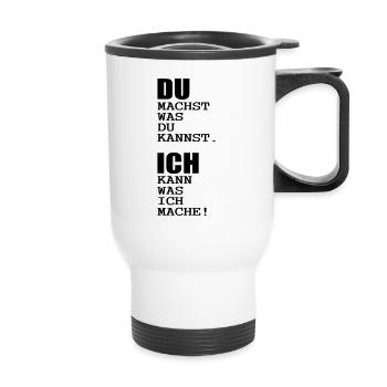 du und ich büro humor - Thermobecher mit Tragegriff - Weiß - Vorne