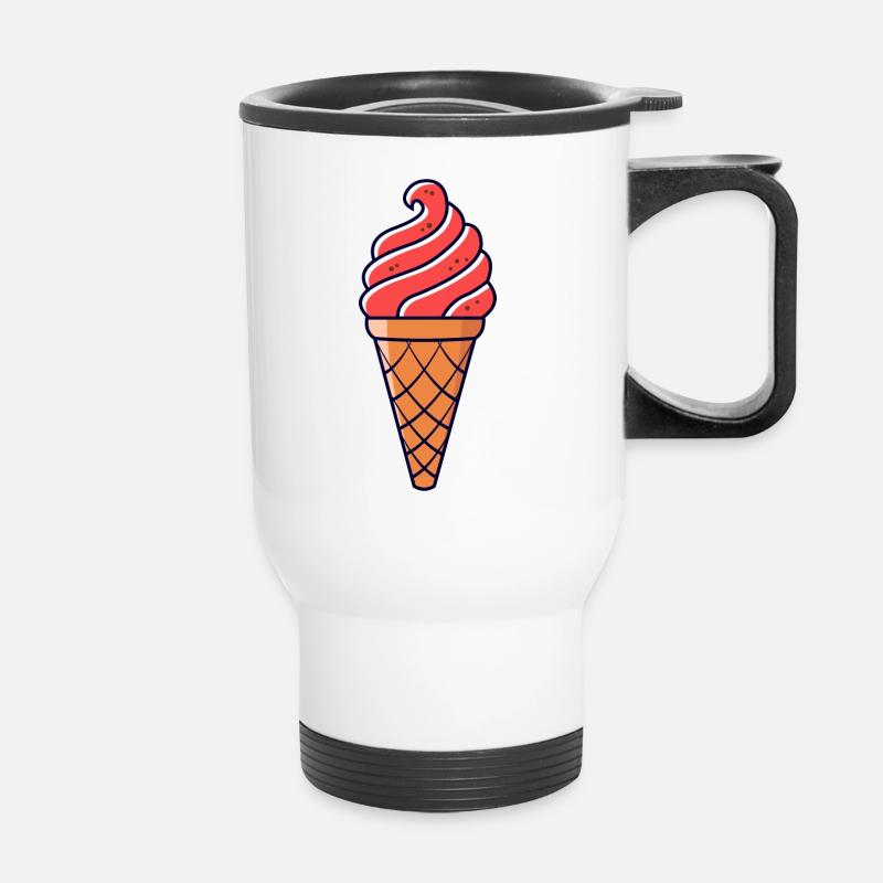 SOFTEIS EISCREME EISBECHER WAFFELEIS GIFT IDEA - Thermal mug with handle - white