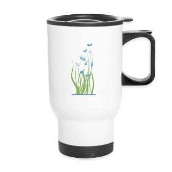 Cocktail floral - Tasse isotherme avec poignée - blanc - Devant