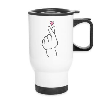 Coréen pour l’amour - Tasse isotherme avec poignée - blanc - Devant