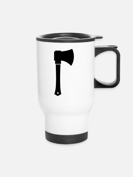 Axt - Thermobecher mit Tragegriff - Weiß