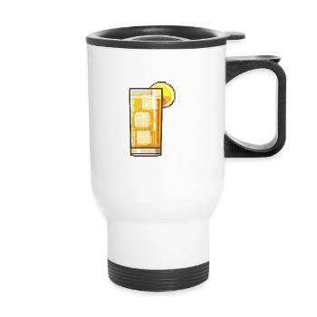 Verre à vin pixel vin rouge - Tasse isotherme avec poignée - blanc - Devant
