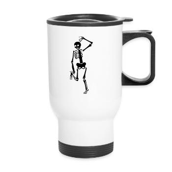 drôle de squelette - Tasse isotherme avec poignée - blanc - Devant