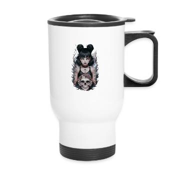 Unique Gothic Art für Gothik Fans - Thermobecher mit Tragegriff - Weiß - Vorne