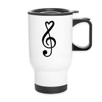 Clef Heart Music - Thermal mug with handle - white - Front