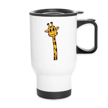 Funny Long Neck Giraffe Cool Cute Animals - Thermal mug with handle - white - Front