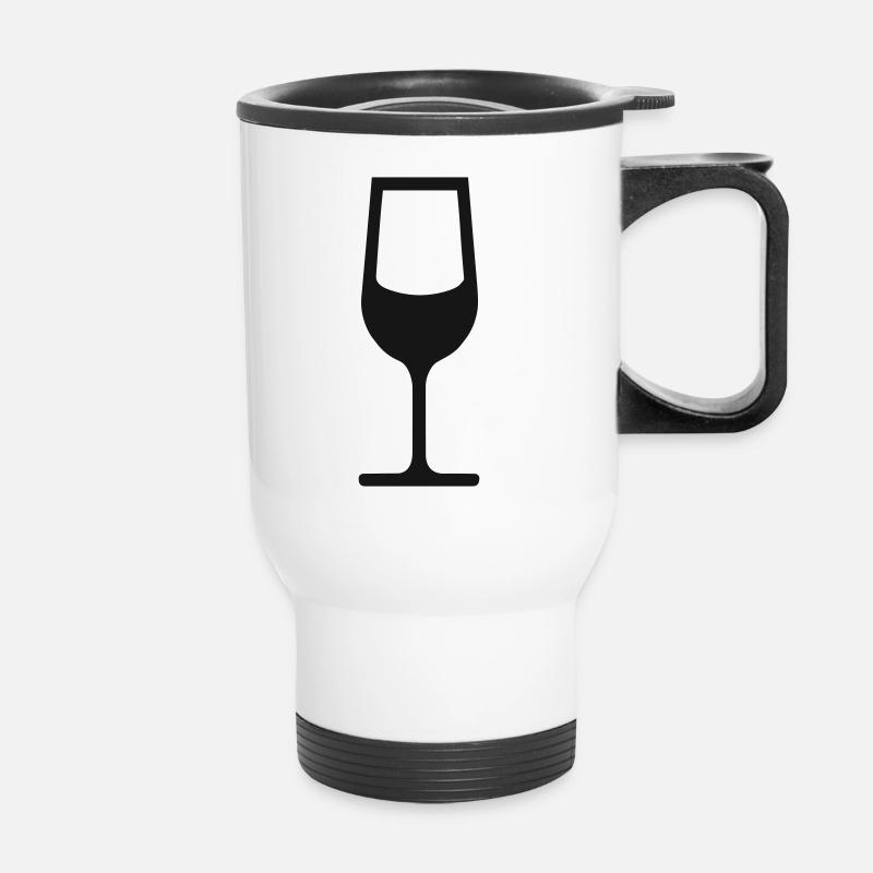 Verre à vin Elegance - Tasse isotherme avec poignée - blanc