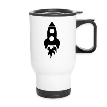 Symbole de fusée - Tasse isotherme avec poignée - blanc - Devant