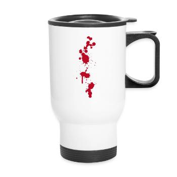 Blood Stain Splashes Halloween Zombies Operating Room Doctor - Thermal mug with handle - white - Front