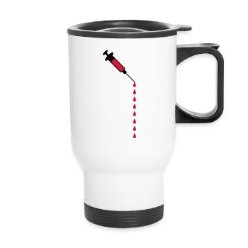 Seringue sang gouttes poids perte médecine - Tasse isotherme avec poignée - blanc - Devant