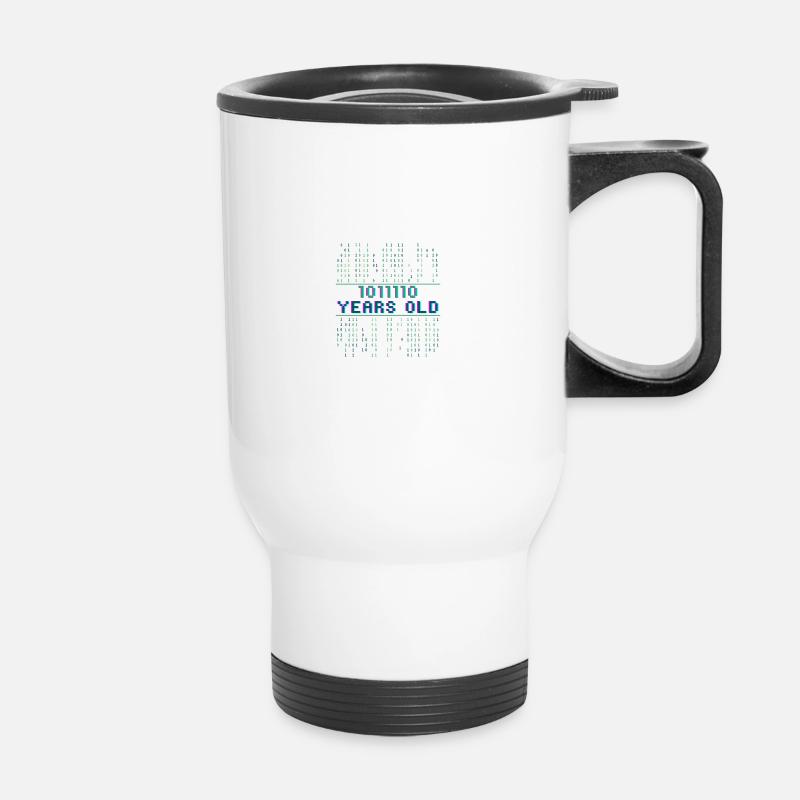 94th Birthday 94 years old Binary Code Computer Science - Thermal mug with handle - white