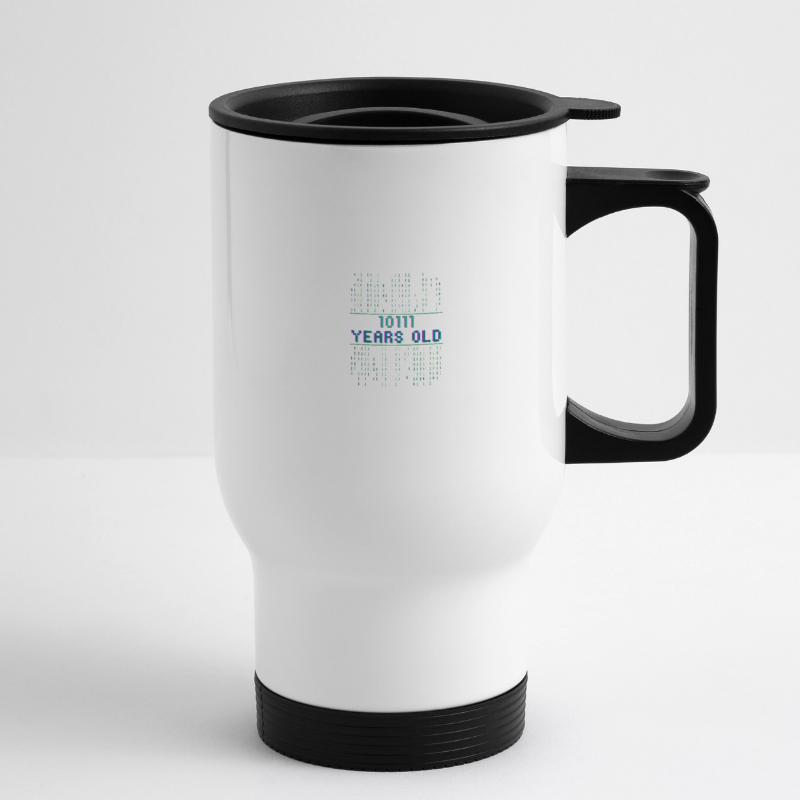 23e anniversaire 23 ans Codeur de code binaire Tasse isotherme avec poignée