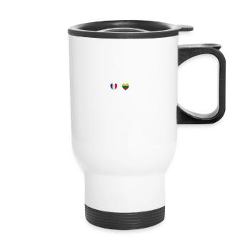 France and Lithuania Lithuanian flag Flags - Thermal mug with handle - white - Front