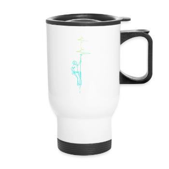Escalade électrocardiogramme vert / bleu - Tasse isotherme avec poignée - blanc - Devant