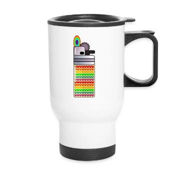 RAINBOW - LIGHTER SMOKING - Thermal mug with handle - white - Front