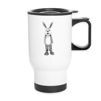 Lapin lapin rongeur en noir et blanc - Tasse isotherme avec poignée - blanc - Devant