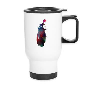 #golf #sport sportive des joueurs de golf - Tasse isotherme avec poignée - blanc - Devant