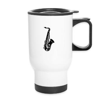 saxophone - Tasse isotherme avec poignée - blanc - Devant