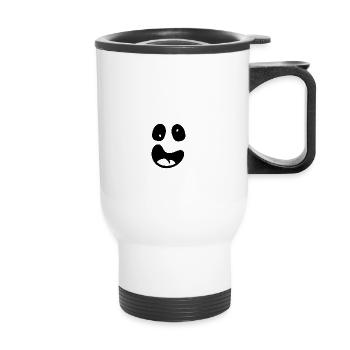 Funny ghost face - Thermal mug with handle - white - Front