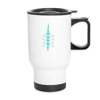 Aviron, bateau à rames, sculling, équipe d’aviron - Tasse isotherme avec poignée - blanc - Devant