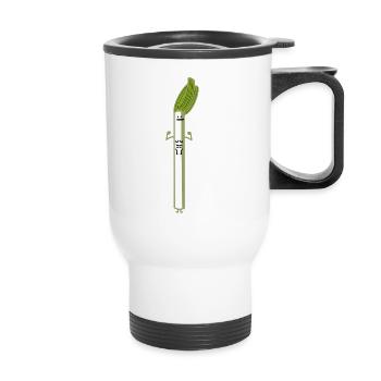 funny leek - Thermal mug with handle - white - Front