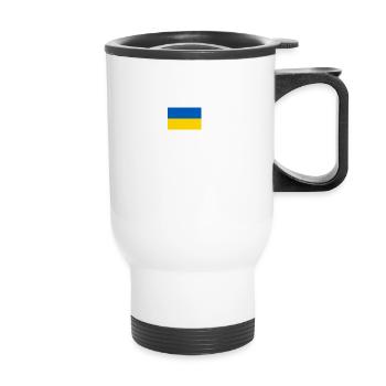 Drapeau de l’Ukraine - Tasse isotherme avec poignée - blanc - Devant