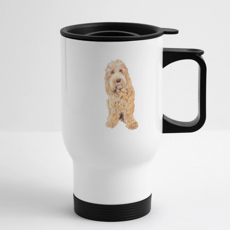 APRICOT BLONDE COCKAPOO - COCKAPOO DOG LOVER Thermal mug with handle