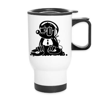the Mole as a DJ - Thermal mug with handle - white - Front