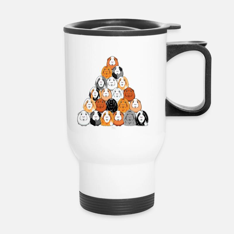 Pyramide de cochon d'Inde II - Tasse isotherme avec poignée - blanc