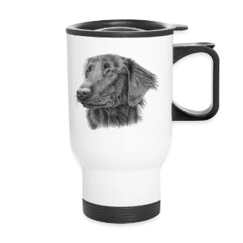 Retriever à poil plat BW - Tasse isotherme avec poignée - blanc - Devant
