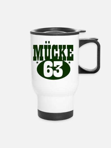 Mücke63 - Thermobecher mit Tragegriff - Weiß