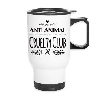 Anti Animal Cruelty Club Vegan Saying - Thermal mug with handle - white - Front