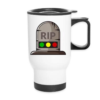 Feu tricolore reposer en toute tranquillité RIP - Tasse isotherme avec poignée - blanc - Devant