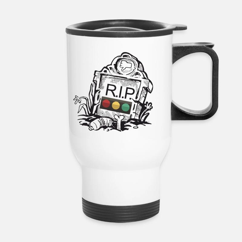 Ampel Ruhe in Frieden RIP - Thermobecher mit Tragegriff - Weiß